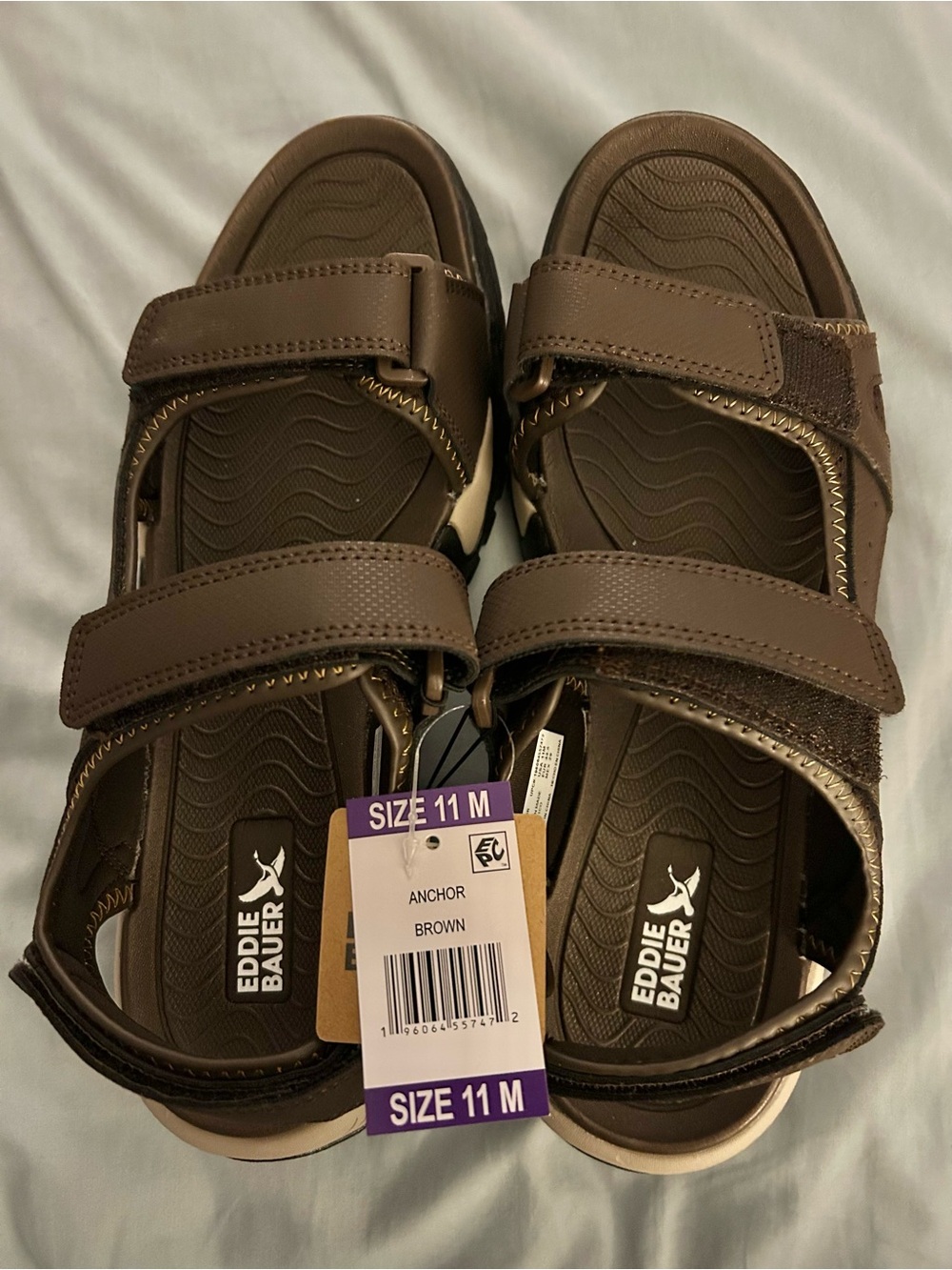 Eddie Bauer Brown Men's Hook-and-Loop Anchor Sandals 11M